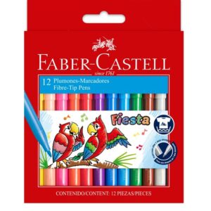 Plumones Delgados Faber Castell  x12 und 45Fiesta