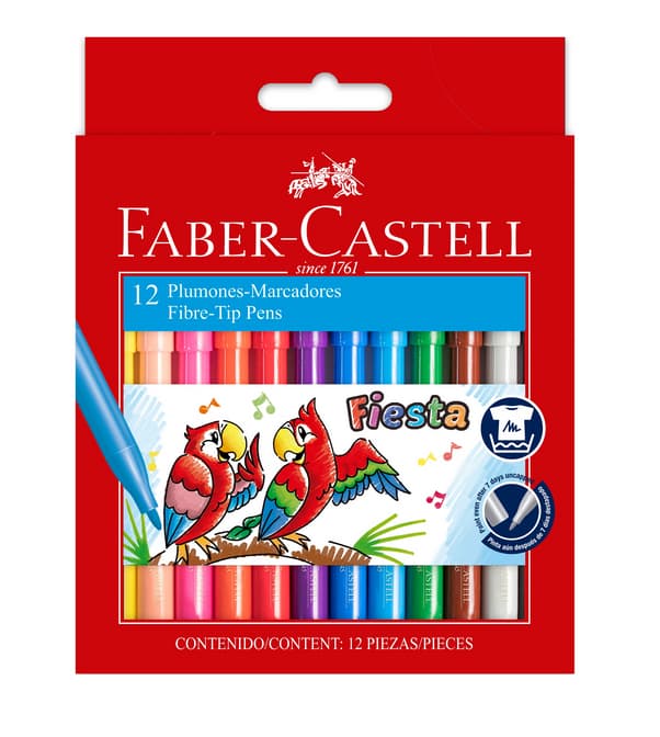 Plumones Delgados Faber Castell x12 und 45Fiesta