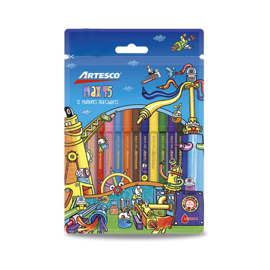 Plumones Delgados Artesco x 12 Und