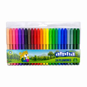 Plumones Alpha Estuche x 24 und.