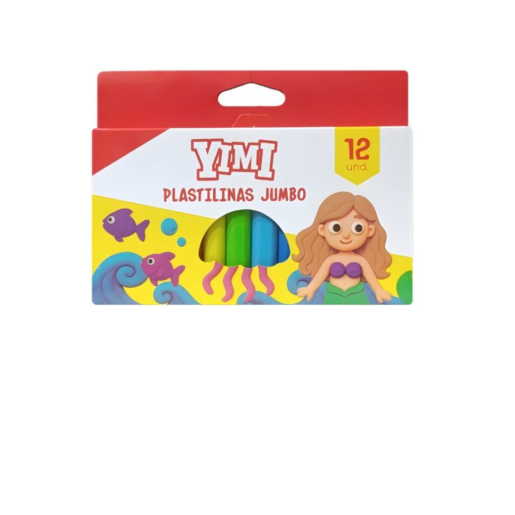 Plastilinas Jumbo Yimi x 12 und.