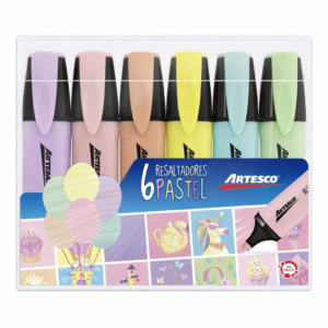 Mini Resaltador Pastel Artesco x 6 und