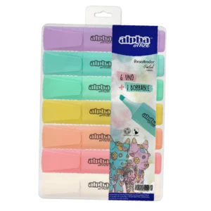 Resaltador Pastel Alpha x6und +1Borrable