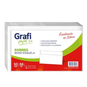 Sobre Bond Esquela Grafi ( 9.2 X 16.2CM) X50 Und