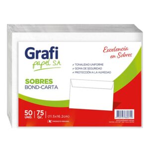 Sobre Bond Carta Grafi (11.5 X 16.2cm) x 50 und.