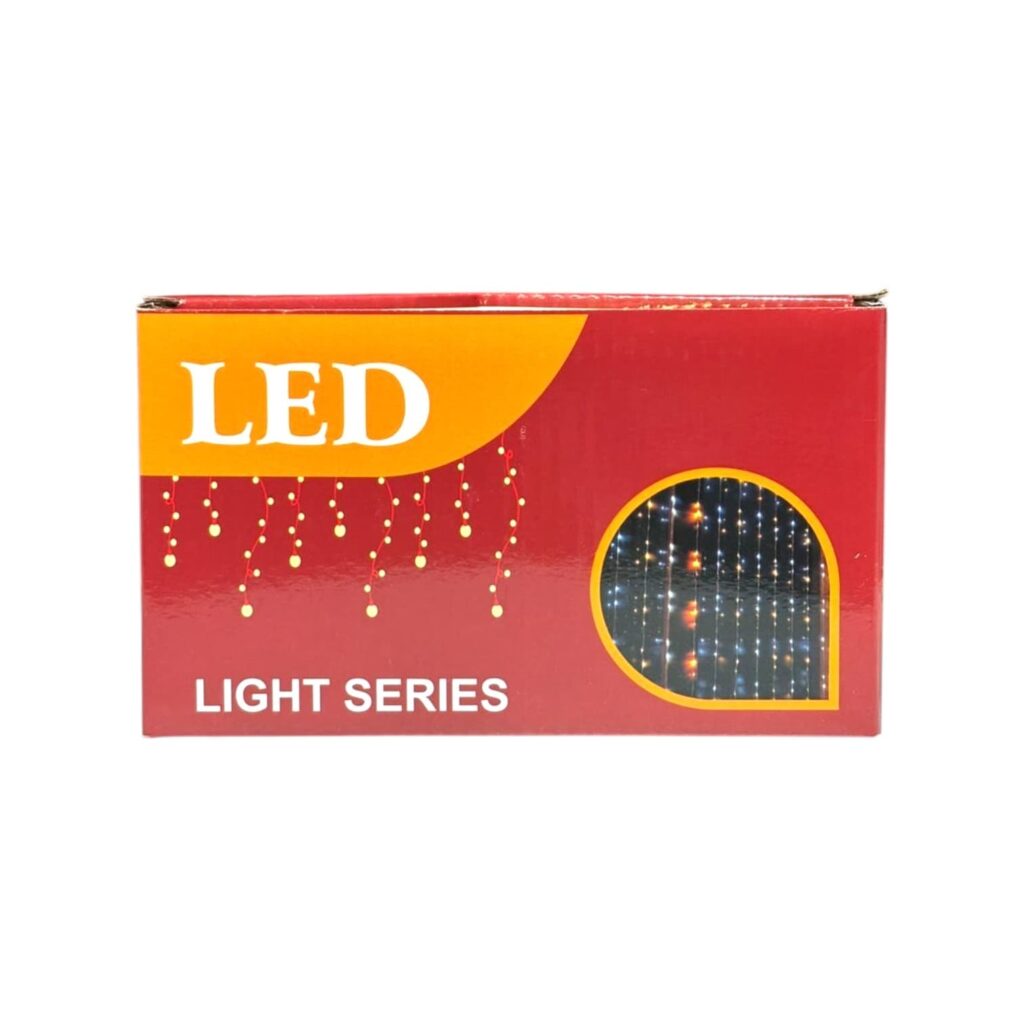 Luces Led cortina ambar 3 x 3 m cable blanco